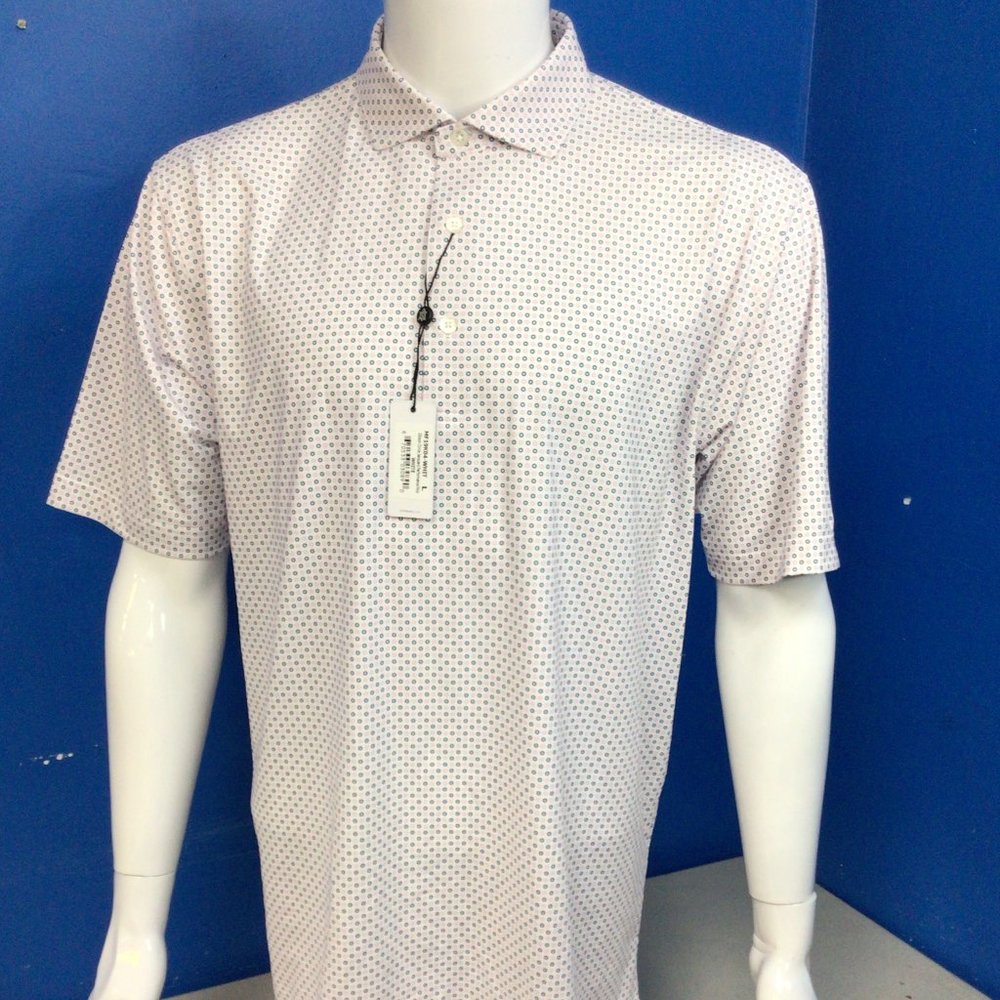 NWT Turtleson Gibson Circles Jacquard Polo INDIANWOOD logo